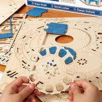 Wooden Puzzle 3D The Globe Blue, Robotime, ST002, 32.5x29x52cm