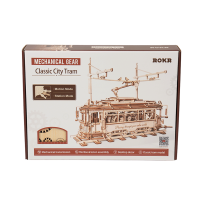 Wooden Puzzle 3D Classic City Tram, Robotime, LK801, 24.7x16.5x28.7cm