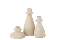 J-Line Set of 3 Candlesticks Agora Terra Beige