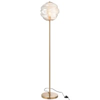 J-Line Staanlamp glas licht cognac