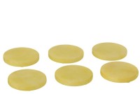 J-Line Alabaster coaster - stone - yellow - 6x