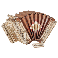 Robotime, 3D Houten Puzzel Muziekinstrument Accordion, TG410, 17x7,5x9,5cm