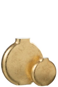 J-Line vase Miki - glass - transparent/gold - large