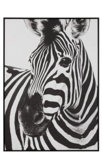 J-Line Wall Decoration Zebra Canvas Black/White