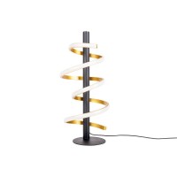 LED Tischleuchte "BELLEZA", moderne Tischlampe aus Metall und Kunststoff in Schwarz, Gold und Weiß, mit fest verbauten LEDs, 50 cm hoch, Beleuchtung für Wohnzimmer, Esszimmer, Schlafzimmer oder Büro.