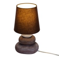 Ceramic table lamp "Stoney", ceramic table lamp in brown, with E14 socket, table lamp for dining room, living room, hallway or office, or as a bedside lamp, 31 cm high
