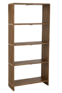 J-Line Bookcase 4 Shelves Recycled Teak Natural