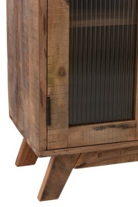 J-Line Cabinet Retro Recycled Wood/Glass Natural