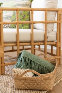 J-Line set of 2 baskets - bamboo - natural