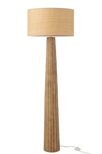 J-Line Floor Lamp Umbrella Ailanthus Wood Natural