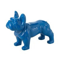 J-Line decoratie Bulldog - hout - blauw