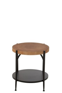 J-Line Side table Bio MDF/Iron Black/Natural