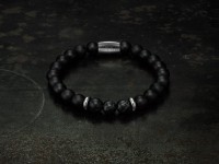 Matt black agate bracelet RCB01