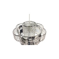 Acrylic pendant lamp "Fancy" of modern chandeliers made of metal and plastic in chrome, with E27 version and an Øvon 32 cm