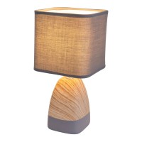 Ceramict table lamp "Cremona" made of ceramic in brown/gray with E14 socket, table lamp for living rooms 31 cm high