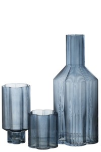 J-Line carafe Fiore - glass - dark blue