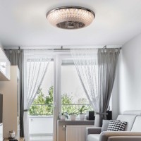 LED ceiling light "Viento" with fan, made of metal and plastic, with integrated LEDs, lighting for living rooms or office