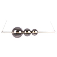 LED hanglamp Chrome "NOVA" gemaakt van chroom -gekleurd metaal, plastic en rookglas, met stevig ingebouwde LED's, ca.