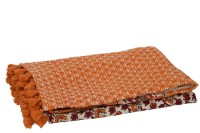 J-Line Plaid beach flowers - cotton - orange