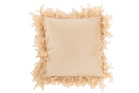 J-Line cushion Plumes - polyester - pink/beige