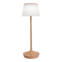 Solar battery lamp "Emmi" 38 cm high, umbrella Ø 13 cm, metal in almond and white plastic, for the outdoor area, dimmable CCT.