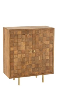 J-Line Cabinet Nino Metal/Mango Wood Natural/Gold