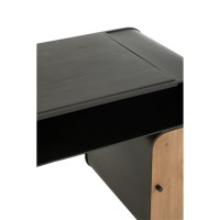 J-Line Bureau Wood And Metal Desk Dennenhout Zwart/Lichtbeige