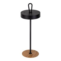 LED battery table lamp magnetic for outside and inside, made of metal and plastic in black, 36 cm high