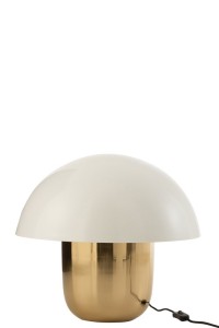 J-Line lamp Mushroom - iron - white/gold - large