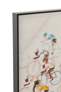 J-Line painting Cyclists - canvas/paint - mix