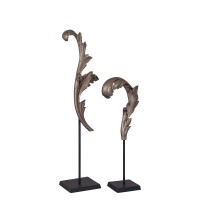Imelda Black Alu Statue Leaf Shaped Large