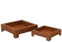 J-Line fire bowl - metal - rust - 2 pieces