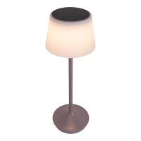 Solar battery lamp "Emmi" 38 cm high, umbrella Ø 13 cm, metal in blackberry and white plastic, for the outdoor area, dimmable CCT.