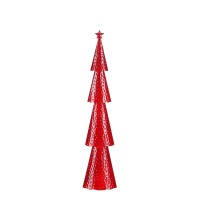 Decoratie Kerstboom - L15 x B8 x H68 cm - IJzer - Rood