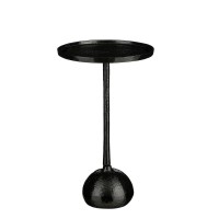 Colin Side Table - H58 x Ø34 cm - Recycled Aluminum - 100% FSC - Black