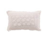 J-Line cushion Rectangle Lace - cotton - white