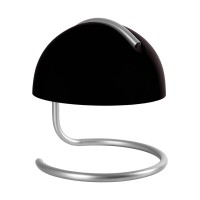 Table lamp "Burano" black, approx. 25 cm high, Ø 23.5 cm, made of chrome -colored metal and black glass, E27.