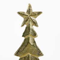 Decoratie Kerstboom - L18 x B7 x H32 cm - Aluminium, Marmer - Champagne