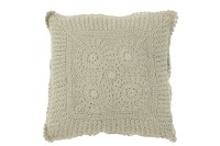 J-Line cushion Square Lace - cotton - light green