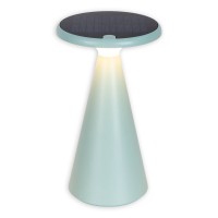 Solar battery table lamp "Palu" for outside and inside, made of plastic in green, 20 cm high
