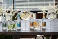 J-Line tall Gin glass - transparent/silver - gift box - set of 4x