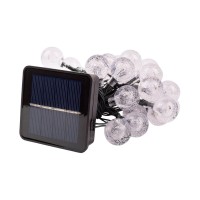 Outdoor light chain with decorative balls in glass look, 868 cm long, warm white,