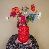 Vaas - Kusjes - Keramiek - Rood - 17x17x27cm