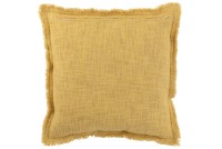 J-Line cushion Fringes - cotton - mustard