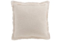 J-Line Cushion Plain Woven Cotton White