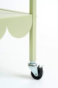 Steffano plant table on wheels - L79 x B28 x H67 cm - Metal - Light green