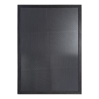 Elasah Black Wooden Rect Wall Panel Line Pattern