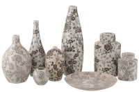 J -Line Vase Zen - Porcelain - White/Black - 53 cm high