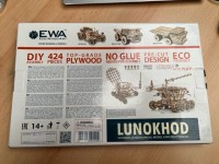 Eco Wood Art 3D Mechanical Puzzle Moonrover wind-up Lunokhod, 1492, 32x24x23cm