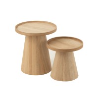 J-Line bijzettafels Rond + Rand - hout - naturel
